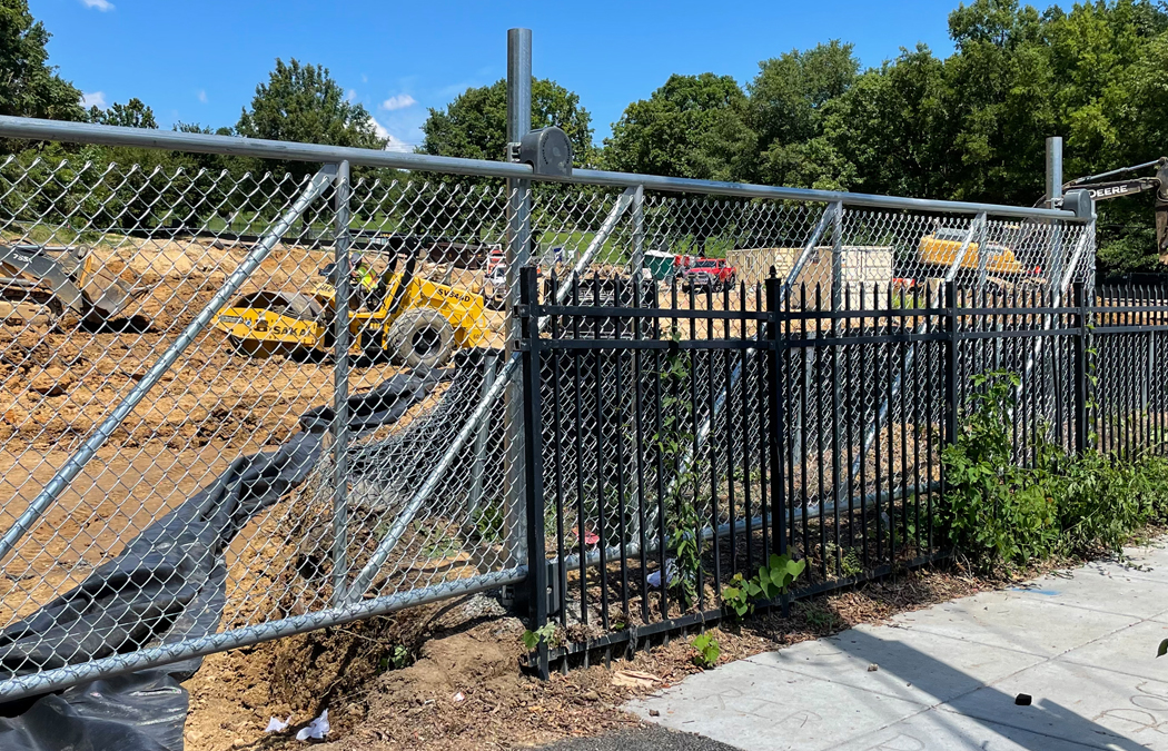 rolling gate at construction site